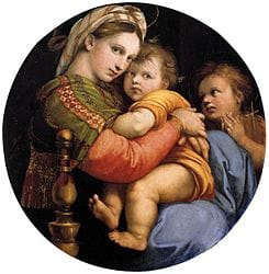 MiguelCalabria3's tweet photo. EL CIELO HUMANIZADO
Raffaello Sanzio (Urbino, 6 de abril de 1483- Roma, 6 de abril de 1520),​ 
Virgen de la silla, pintura que data de 1513-1514.
 óleo sobre tabla, de 71 cm de diámetro.
Galería Palatina del Palacio Pitti de Florencia #Italia #art #paintings 
@Susymarian1 https://t.co/j0ZucEwjhF