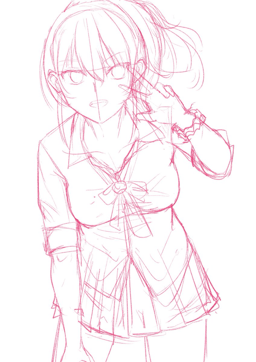 ラフは目が死んでる・・・
#このタグを見た人はラフ画とその完成絵を見せる 