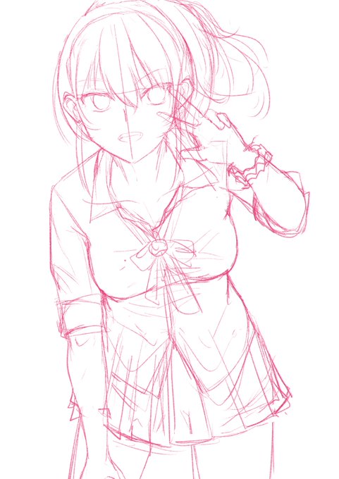 ラフは目が死んでる・・・
#このタグを見た人はラフ画とその完成絵を見せる 