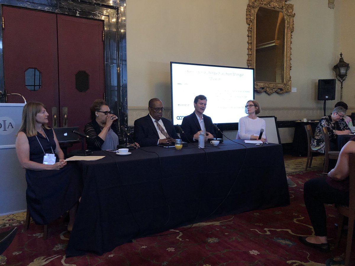 ArtMuseumInterp's tweet photo. We’re kicking off day 2 of #aami2019 with a panel on Interdisciplinary Perspectives from Michigan Museums #ArtMuseumInterp https://t.co/5bzVX9T5mf