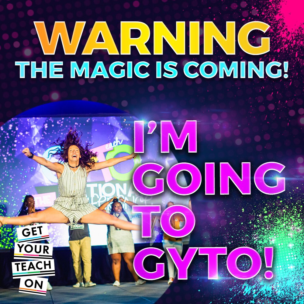 getyourteachon's tweet photo. WARNING THE MAGIC IS COMING! 🚨 It’s time to start spreading that GYTO MAGIC! Post this image or RETWEET using #getyourteachon to share the excitement! One lucky winner will win $100 to the GYTO Nationals Merch Store! 🎉 #getyourteachon https://t.co/zA6ql8XNjS