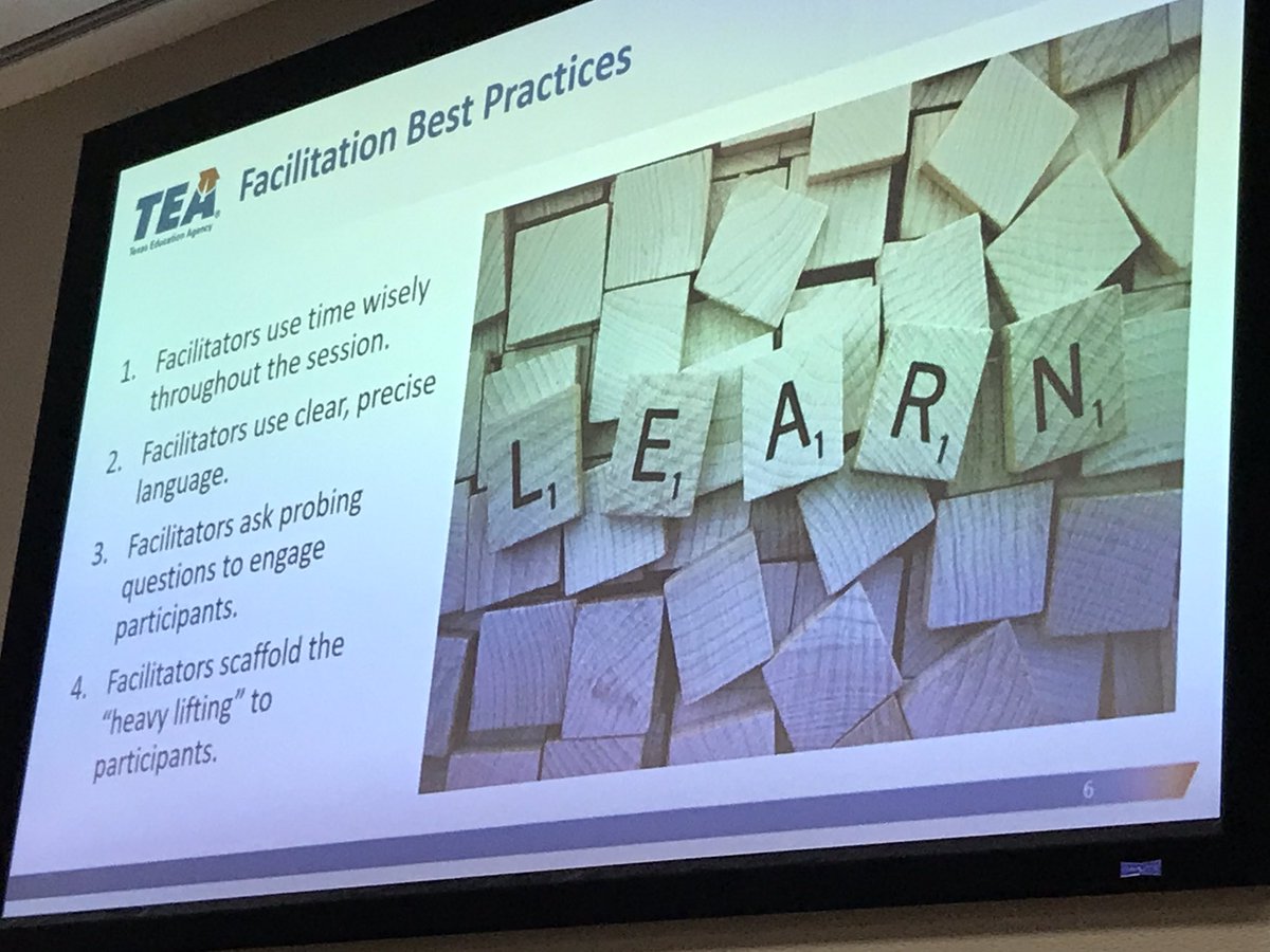 DrMelSkinner's tweet photo. #facilitator best practices... lets get ready to lead, question, scaffold, and engage so interactive learning occurs #READgrant #LiftEVERYChild https://t.co/StWHOD4bcA