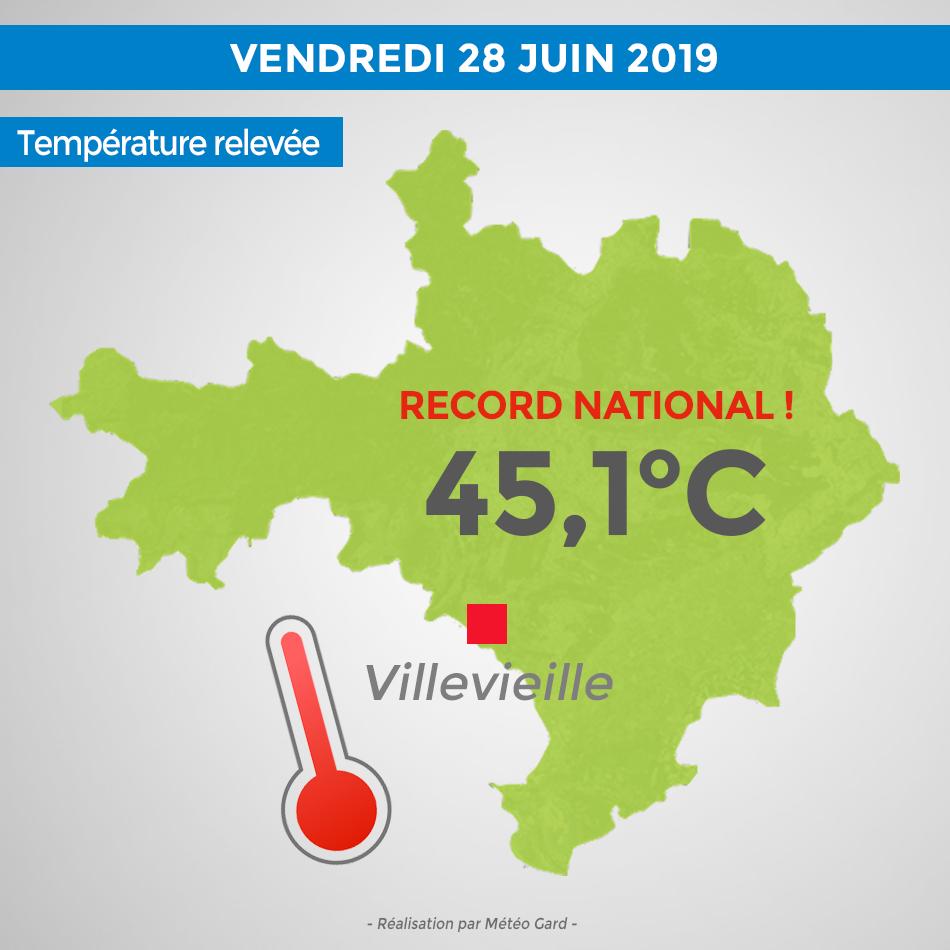 Meteo Gard Auf Twitter Historique La Barre Des 45 C A Ete Atteinte A Villevieille Dans Le Gard Pour La Premiere Fois En France On Releve Aussi Dans Notre Departement