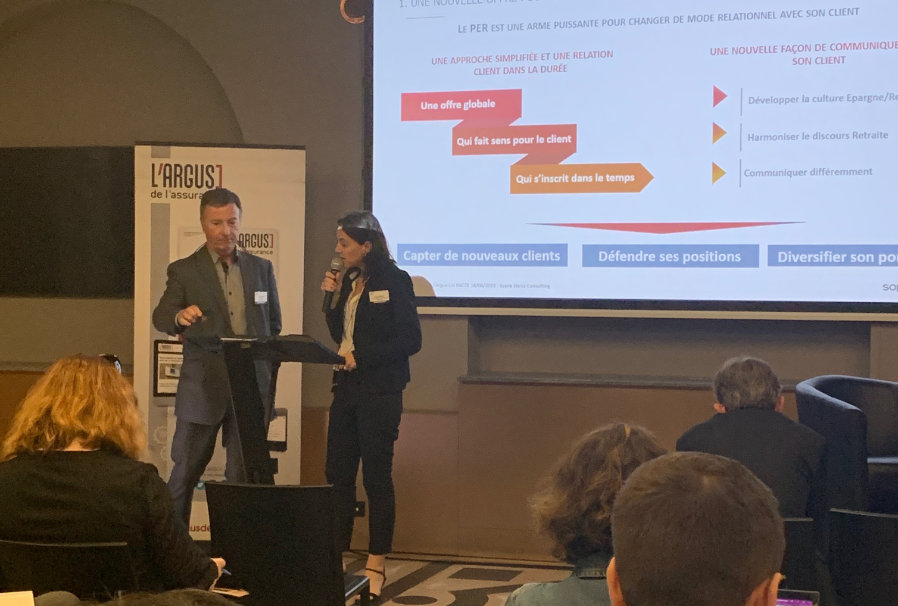 SopraSteria_fr's tweet photo. "Comment tirer profit de la Réforme des retraites pour améliorer sa #relationclient ?" Nos experts Amanda Ameslant, Directeur Conseil et Didier Mathieu, Partner Conseil ont partagé leur expertise à l'occasion de la Matinale #épargne retraite de l'@argusassurance https://t.co/kfwSLqP6Zq