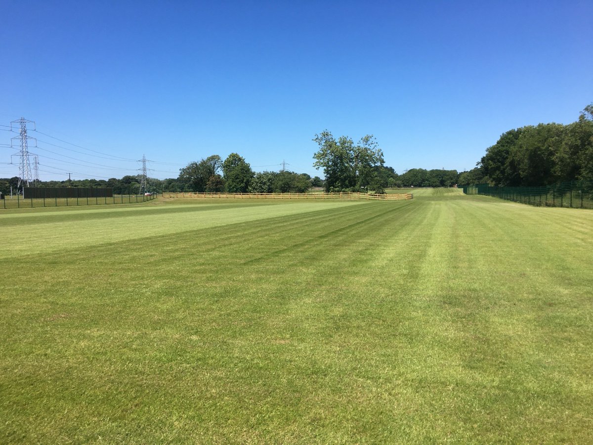 thistle_earth's tweet photo. New sports pitches, looking fantastic for hand over, land drainage, sand slits, laser graded and seed by M&amp;J Thistlethwaite Earthworks. https://t.co/OvGKvQW6Lc