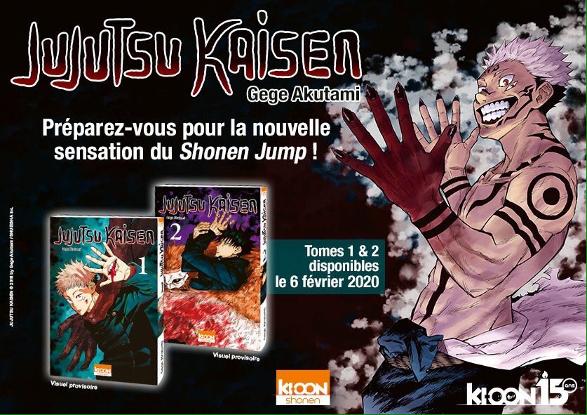 Jujutsu Kaisen on X: Jujutsu Kaisen has been licensed in France by  @ki_oon_editions and the first two volumes will be available by February  2020. This is the third license for the manga