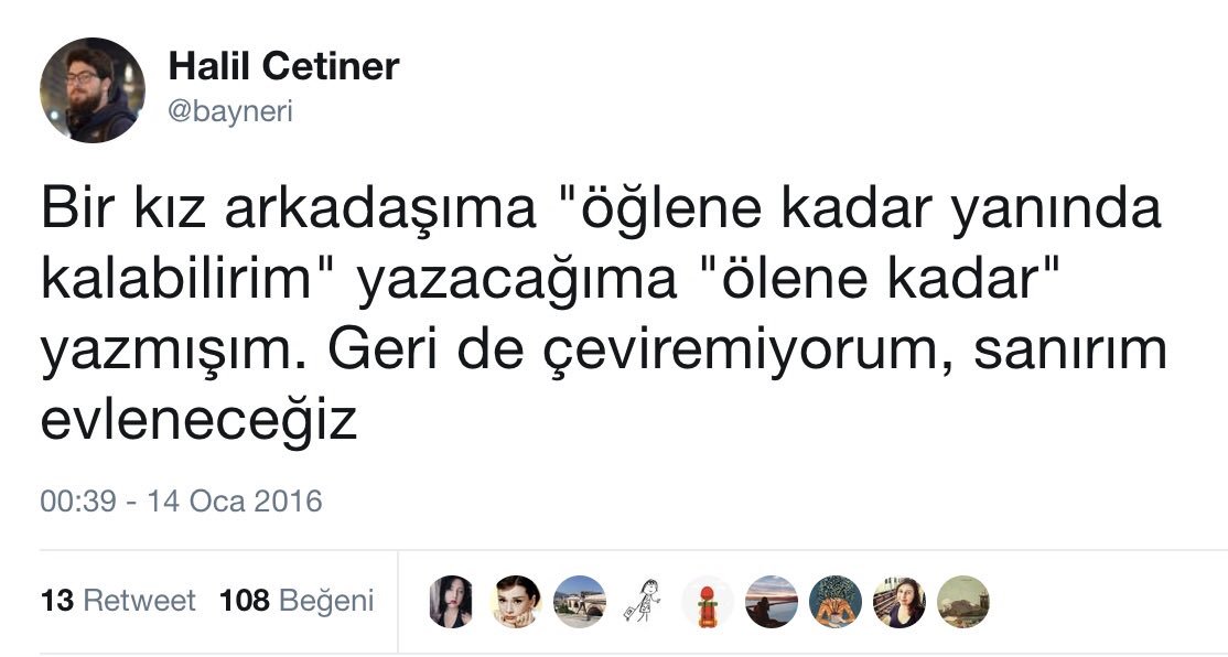 Bu tweet'in üstünden yaklaşık üç buçuk yıl geçmiş ve az önce bu kız arkadaşımla evlendim