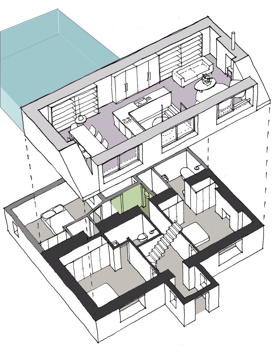 potentialetc's tweet image. Here’s an upside-down house I designed to capitalise on southerly views over a Scottish estuary. Commission me to do an architectural design study for you at potentialetc.com. Prices from £150. Nationwide.