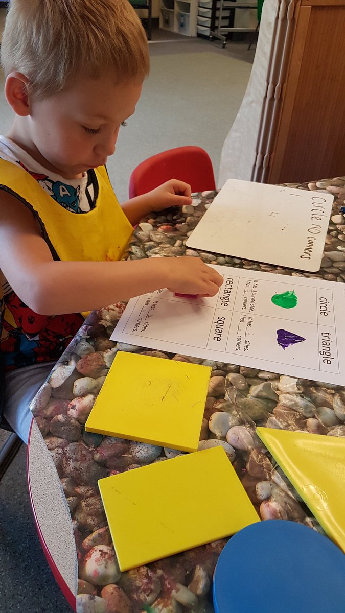 RECEPTION_RRC's tweet photo. Our learners enjoyed our shape activities today. They were so careful with the paint too! Hardly had to clean up afterwards. 😎 @MrsBowdler @ALCRoseheyworth https://t.co/bpbuvljIEd