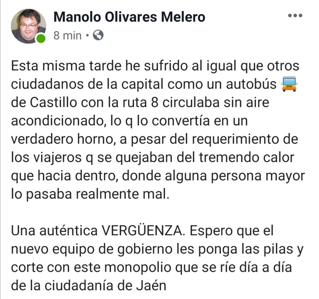 lamonadejaen's tweet photo. El servicio de autobuses urbanos siempre ha sido una vergüenza, y lo será mientras lo sigan permitiendo. Me mandan esto de un usuario esta misma tarde. ¿Hasta cuándo, @Juliomillanjaen? ¿Merecemos este trato? @PSOEdeJAEN @Cs_Jaen @AytoJaen 

#Jaén 
#AutobusesCastigo 
#OlaDeCalor https://t.co/hHbf5iN7UT