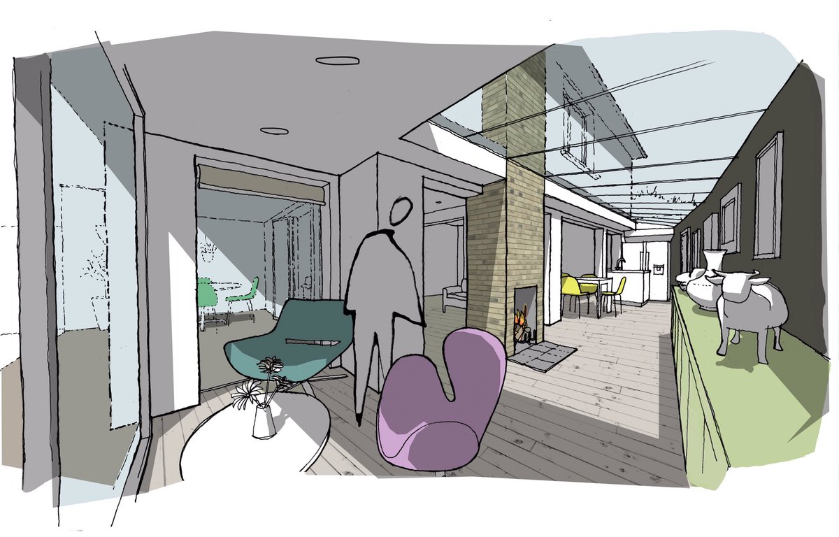 potentialetc's tweet image. I designed this side extension for a London corner site - daylight + privacy and making good use of a wasted side yard. Commission me to do an architectural design study for you at potentialetc.com. Prices from £150. Nationwide.