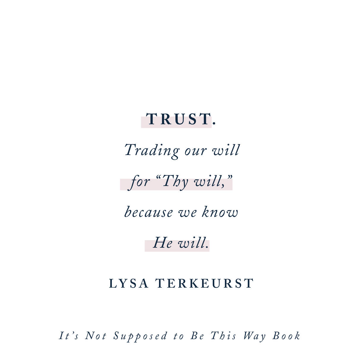 LysaTerKeurst's tweet photo. A prayer of trust and surrender for any heart that is hurting today:

Lord, these devastating circumstances have left me so weary. But the truth of Your love leaves me hopeful. I’m trusting in Your plans for me and I’m lifting up these words to You — not my will, but Yours. https://t.co/V2DbuzThiH