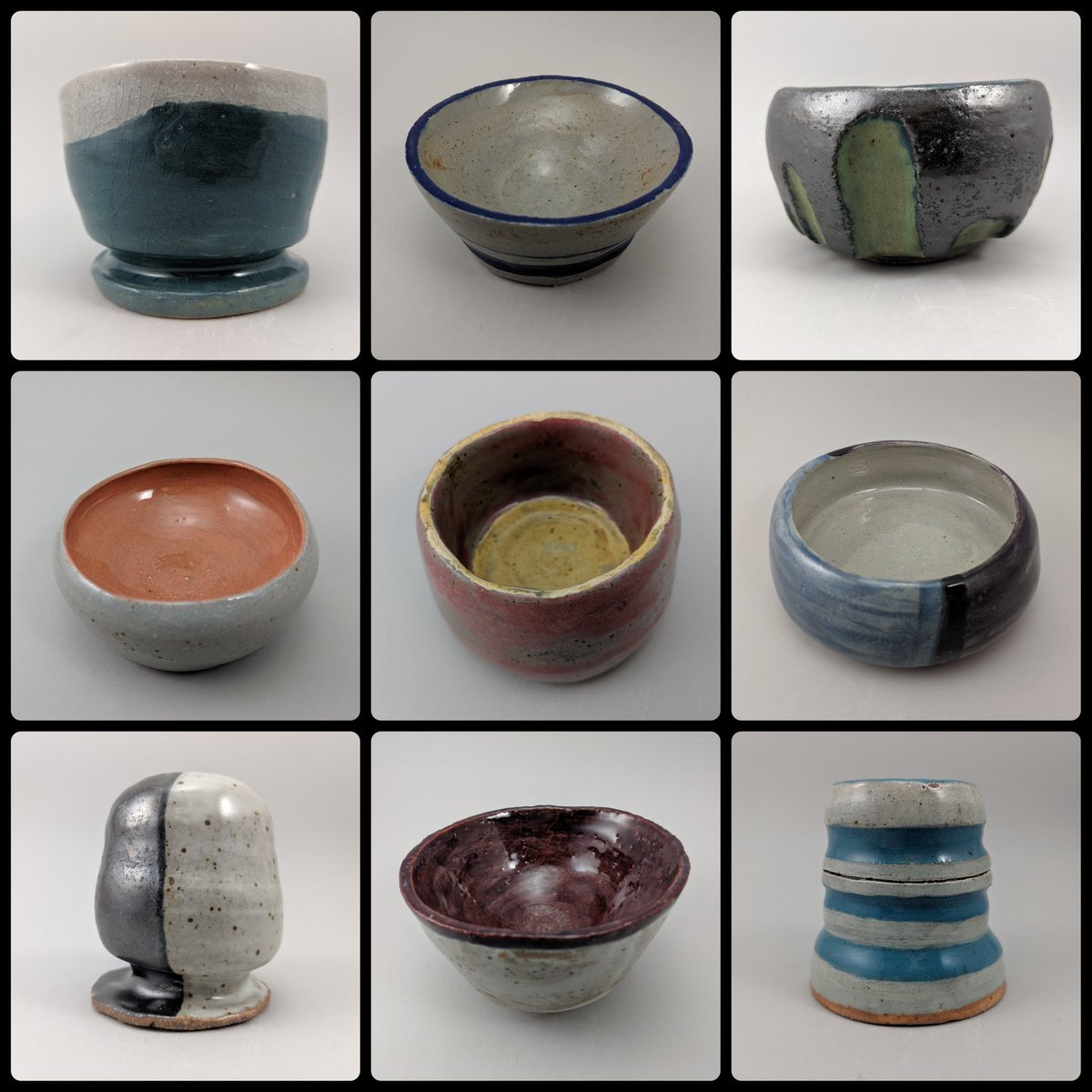 bigkaiju's tweet photo. Oh, and don't forget my semester's worth of ceramics work! Lots of little fellas!
#Ceramics #Pottery #WheelThrownCeramics https://t.co/3Sf8rxymb3
