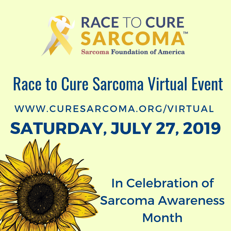 CureSarcoma's tweet photo. Breaking News: The SFA is excited to announce the launch of our brand new Race to #CureSarcoma Virtual Event in celebration of #SarcomaAwarenessMonth! 
Learn more about how #RTCSVirtual works,  register, or make a donation at https://t.co/jTDM5fYRHu.
#Sarcoma #SarcomaAwareness https://t.co/aT3nU2oJHi