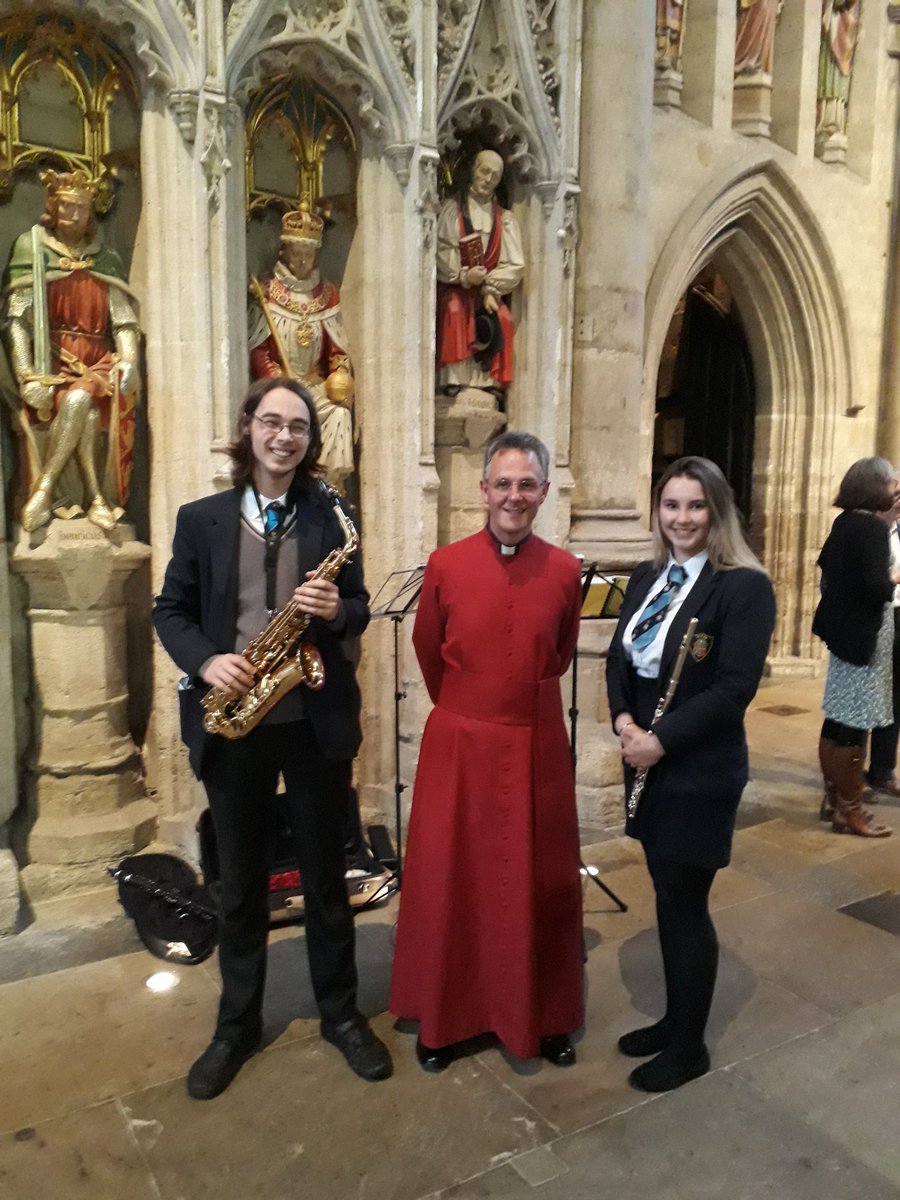 RiponDean's tweet photo. Many thanks to Callum and Cayla Davies for providing great jazz at @RiponTogether launch of the Ripon Cycling Together project and On Yer Bike photography exhibition @riponcathedral . @RiponGrammarSch @HgateAdvertiser https://t.co/UIDek7ynYE