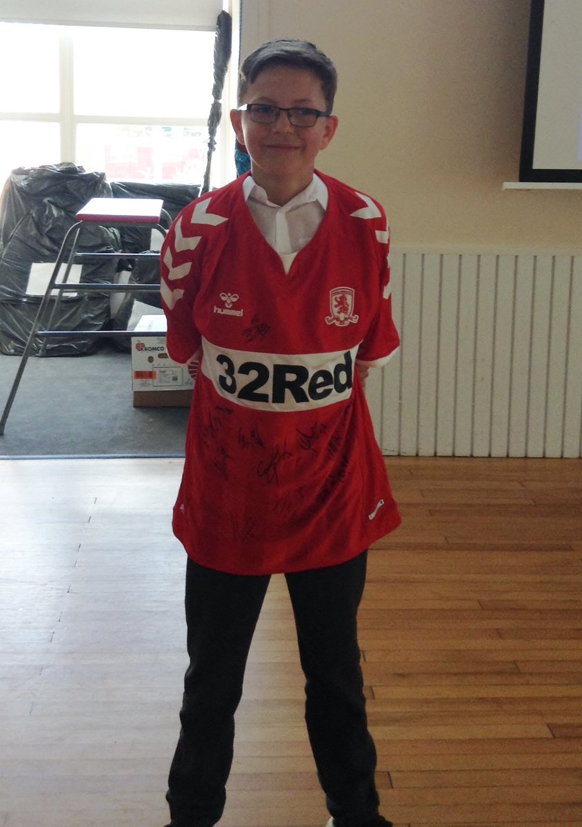 ckcaptaincook's tweet photo. Our @ckcaptaincook Year 6 attendance awards were also held today in conjunction with @MFCFoundation the children were entered into a draw for a Boro shirt.  Congratulations to you all https://t.co/qrtr8U8B15