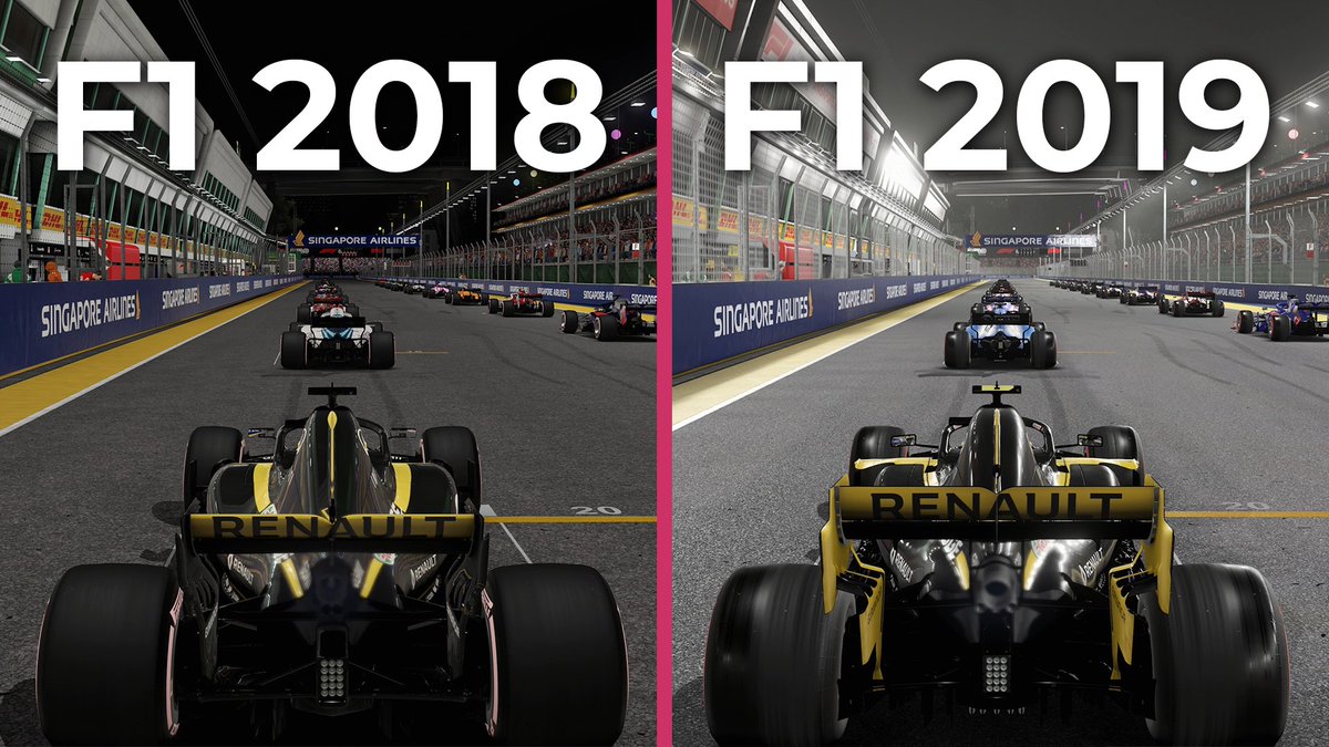 CandylandGS's tweet photo. https://t.co/EBjCXvJWXk <<< F1 2018 vs. F1 2019 Graphics Comparison #F12019 #F12019Game https://t.co/azKJR1cECS