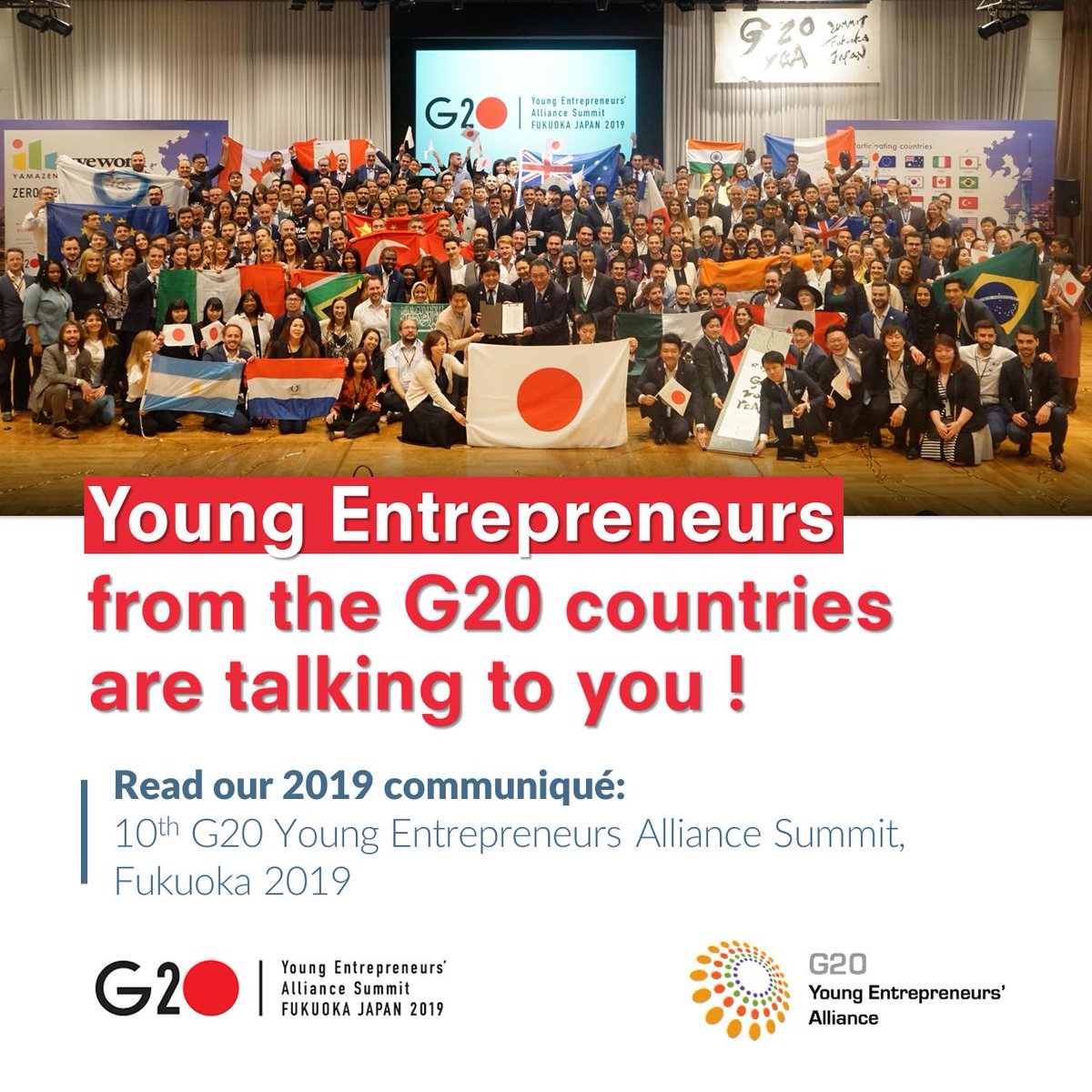 kjplus's tweet image. .@YESforEurope, the voice of young entrepreneurship in Europe, and our allies of the #G20YEA want the #G20-leaders to take action:
@AngelaMerkeICDU Create conditions that foster inclusive entrepreneurship within a sustainable environment. 

Read: bit.ly/2Wk3y13