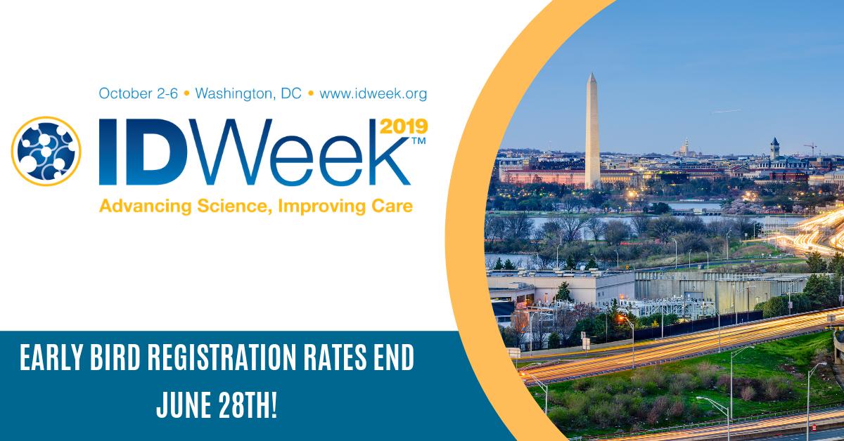 IDWeekmtg's tweet photo. Today is the FINAL DAY to register &amp; save with the #IDWeek2019 early bird rate! https://t.co/iSJwM3ULCe https://t.co/IkH522xu9p
