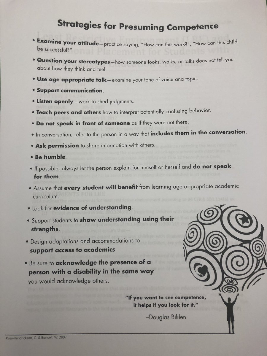 jmgerhart's tweet photo. Strategies for presuming competence #NDSC2019 https://t.co/xVWWqTN3rv