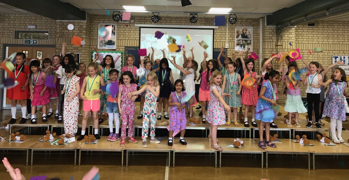 Joyful celebrations at Year 2 Graduation this afternoon. Well done girls! We’ll miss seeing you in KS1 but you showed this afternoon that you are more than ready for your big move to the Juniors.