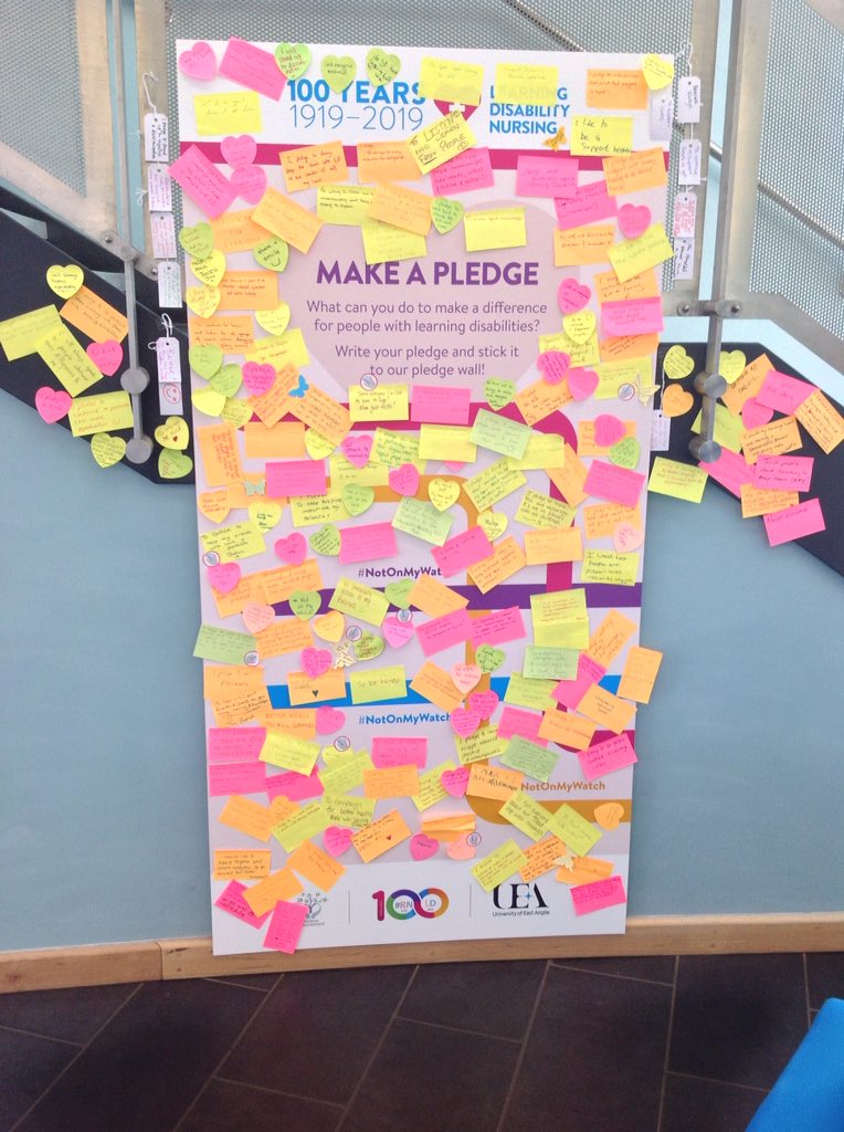 The #RNLD100 timeline has arrived in ECB <a href="/UEA_Health/">School of Health Sciences</a>. Come see us &amp; add your pledge to making a difference - however grand or small. If you would like to host the timeline in your organisation during this centenary year, please do contact us <a href="/LDNursingUEA/">UEA Learning Disabilities Nursing #ChooseLDNursing</a> #ShareTheLove #LDWeek19