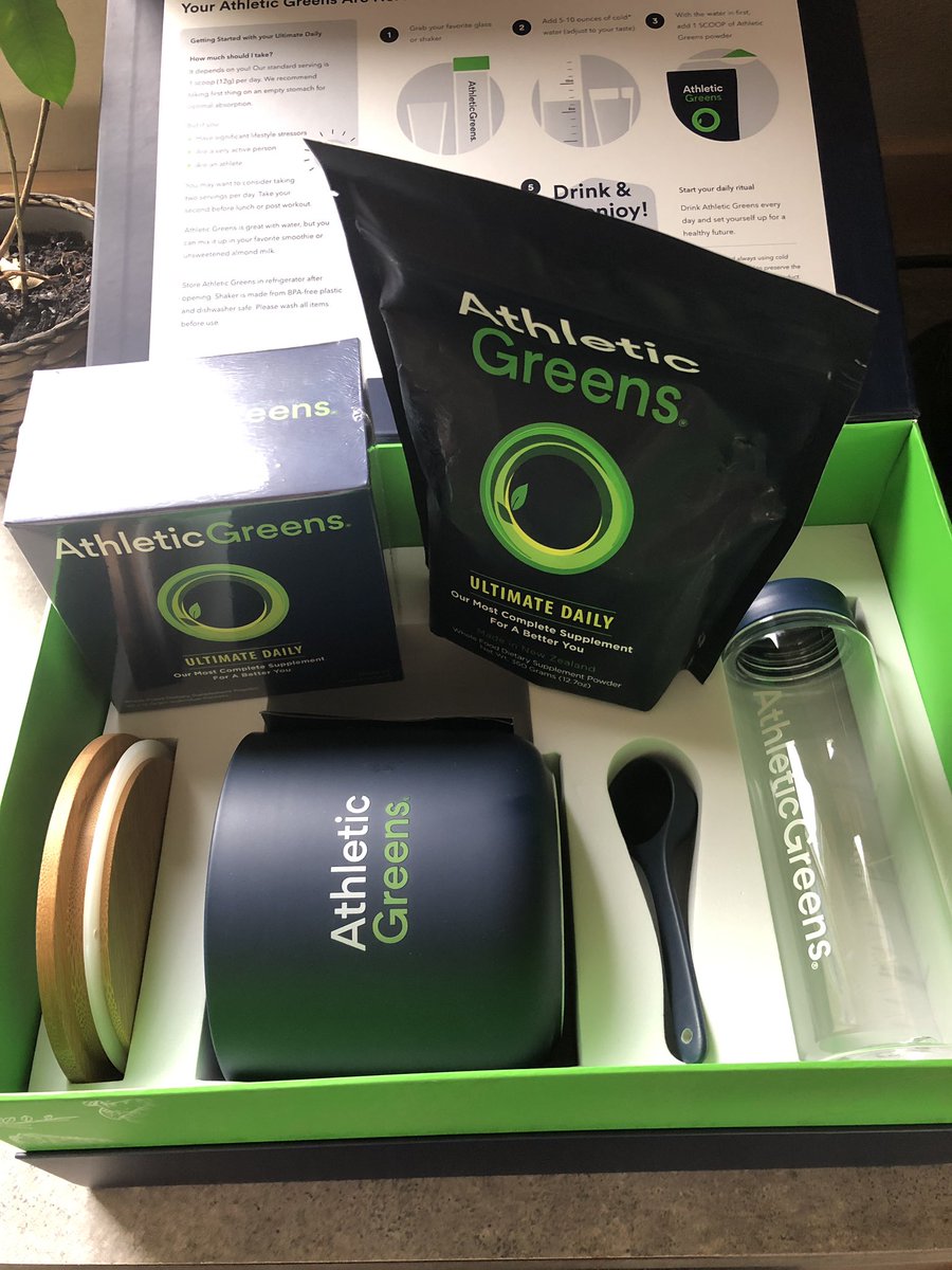 Thank you @AthleticGreens for the 💚💚💚! The day can’t start until I’ve had mine—on ice. 😉