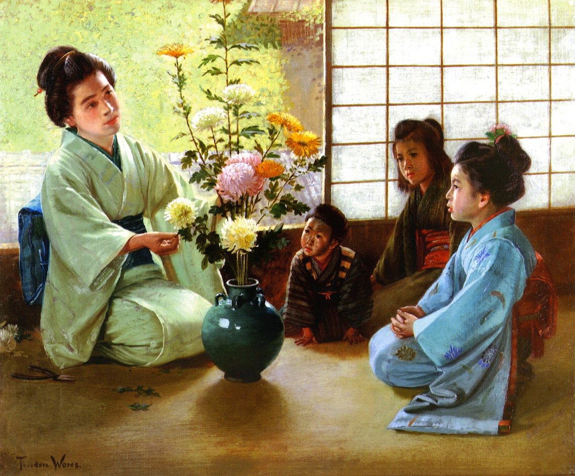 The kimono is the traditional clothing of Japan.This picture was painted by...
