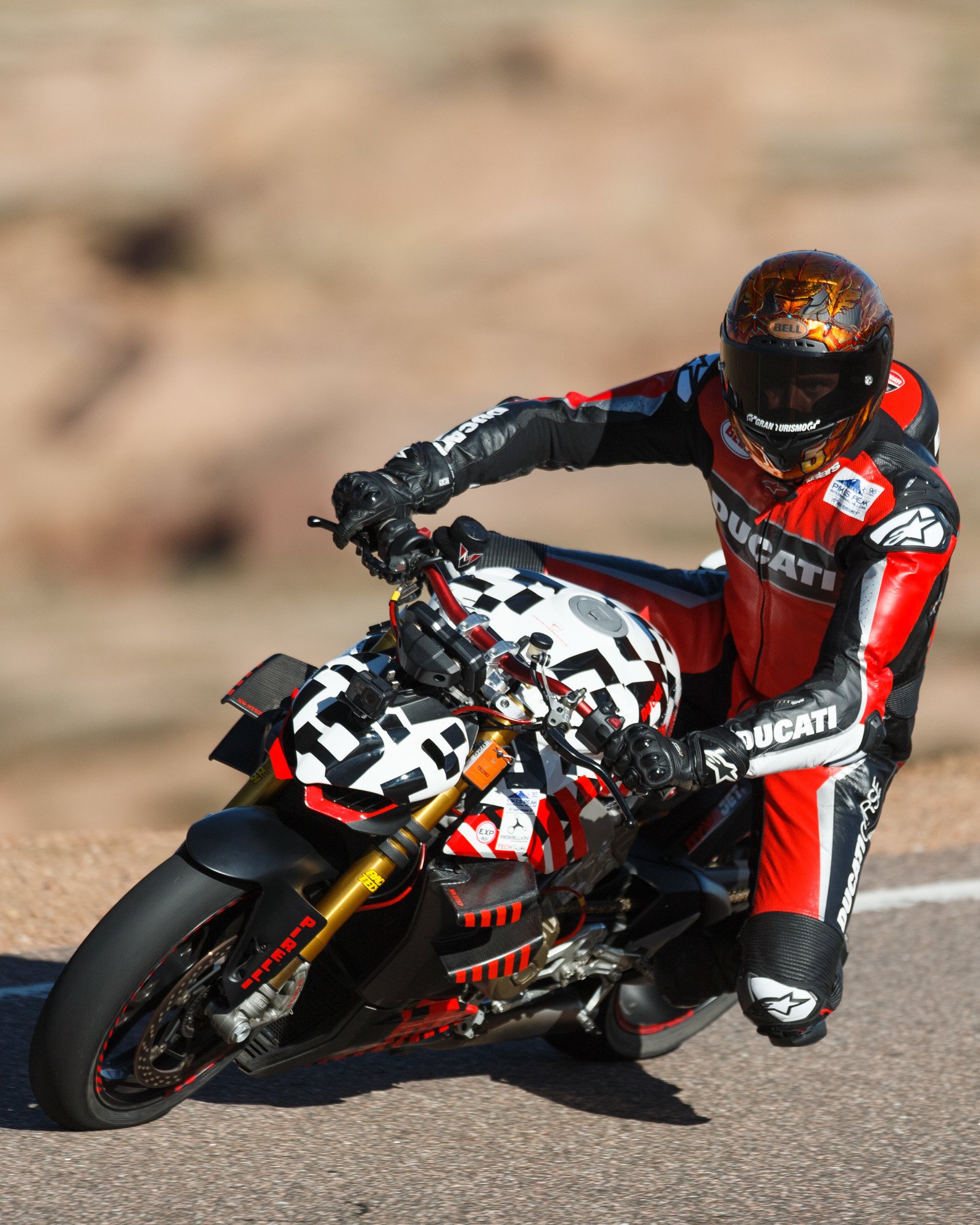 Ducati on X Racing update from the top of Pikes Peak Streetfighter V4 Prototype ridden by Carlin Dunne scores 1st place in qualifier overall. Codie Vahsholtz follows on the Multistrada 1260 Pikes
