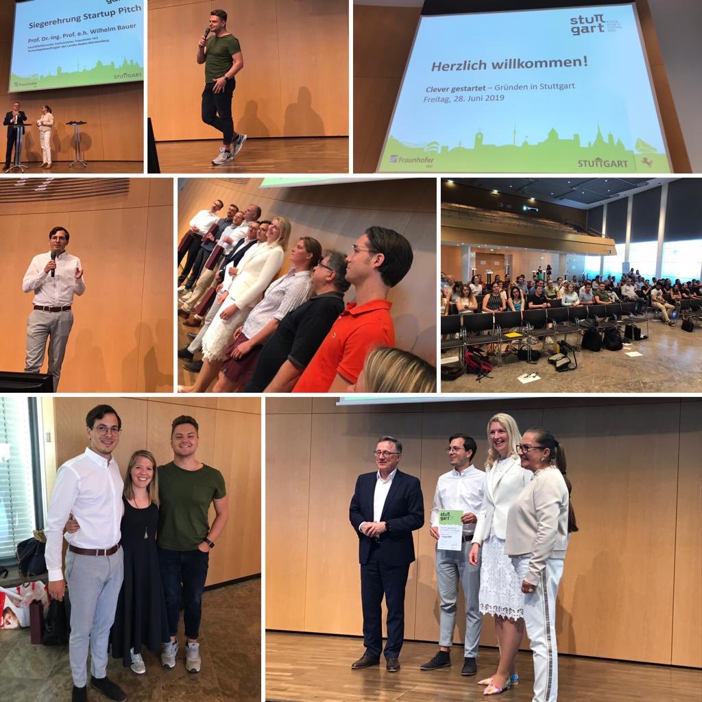 CODE_n's tweet photo. Honoured to having joined the jury of #Wissenschaftsfestival #Stuttgart today. Even better: our #CODE_n members #monikit and @STYRA_tech rocked the stage 🤘 @FlorianLutz4 took home the prize 🥳 Thanks for having us, @iaostuttgart @stuttgart_stadt! #startup #founder #Innovation https://t.co/A39Y87DWRH