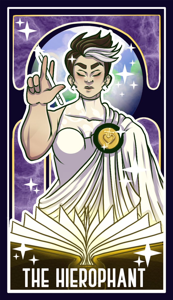 KKnightArchive's tweet photo. The Hierophant 
#characterdesign #procreate #OC #originalcharacter #art #illustration #digitalillustration #lgbtqartist #anime #cartoon #drawing #graphicdesign #queer #tarot #Tarotcards #TheHierophant https://t.co/a35OVmw20K
