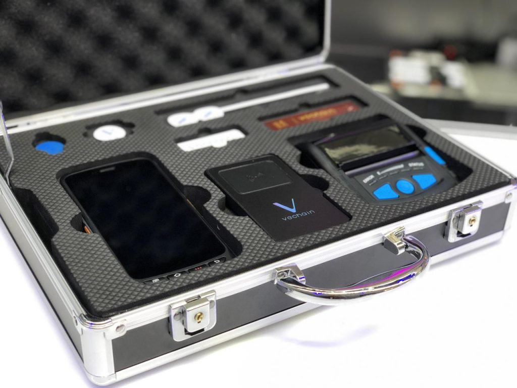 -ToolChain-ToolChain is a solution that requires no coding. It's a web application that allows businesses to create an account, login and then link NFC chips & other IoT devices to the VeChainThor Blockchain. Which can be attached or connected to the clients products. $VET 14)