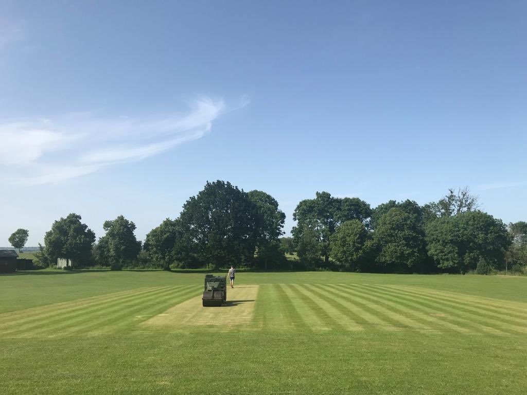 FlecknoeCc's tweet photo. All set for tomorrow’s game at home to Preston Bissett ⁦@SNCLResults⁩ #Warwickshire #ECB https://t.co/OEyDCcsXRo