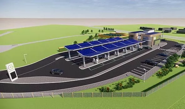 solarkatrading's tweet photo. Solar power electric car charging stations coming to UK charges batteries in 10 minutes, A brand new electric car charging station,Which is one of over 100,Is set to be built,More than 80 of these sites has already been confirmed,We plan to make charging electric vehicles so easy https://t.co/b8XQkpvFNs