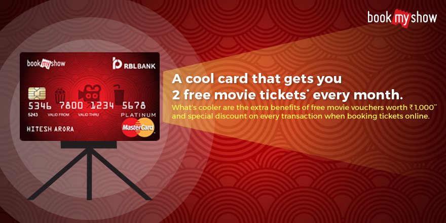 bookmyshow's tweet photo. #RBLBank cardholders can now celebrate as we bring to you an offer that will appeal to the movie buff in you. #BMSOffer 
Details: https://t.co/79YCWiy9y8 https://t.co/lUazIDdMrr