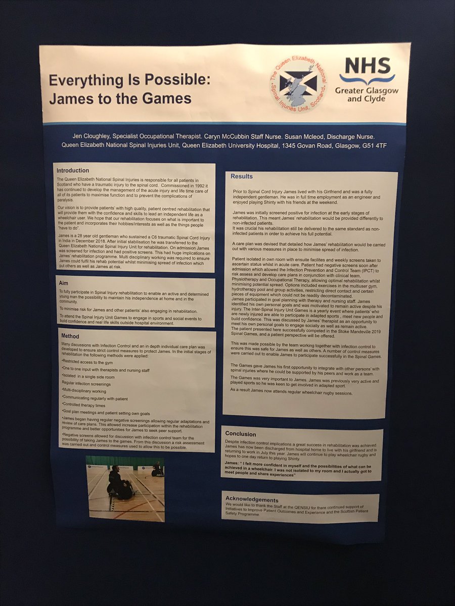 #richmondhelena1 
#Guttmann2019 fantastic work Glasgow Team Spinal, 2nd for Poster Abstract for Guttmans, so proud of our team 👍👍👍