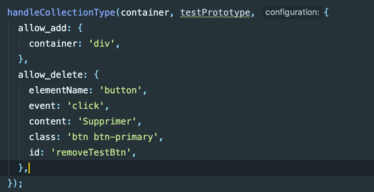 Guikingone's tweet image. So we can control @symfony CollectionType without using Jquery? 🤔😍

Seems interesting ... 

#DevSuccess #JS #Symfony #PHP