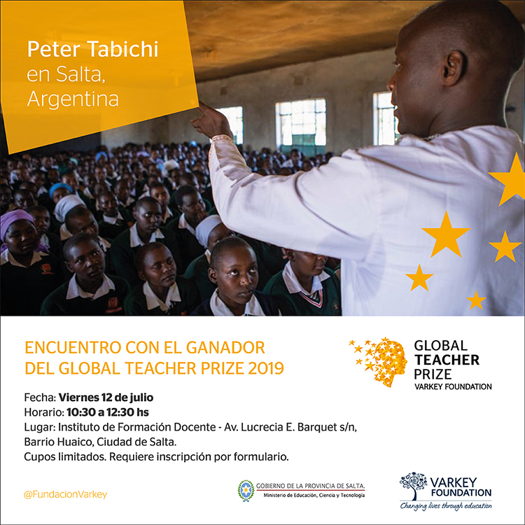 Salta recibirá al ganador del Global Teacher Prize 2019 cort.as/-KNLs 
<a href="/CienciaTecSalta/">Ciencia y Tecnología</a> <a href="/EducacionAR/">Ministerio de Educación de la Nación Argentina</a>