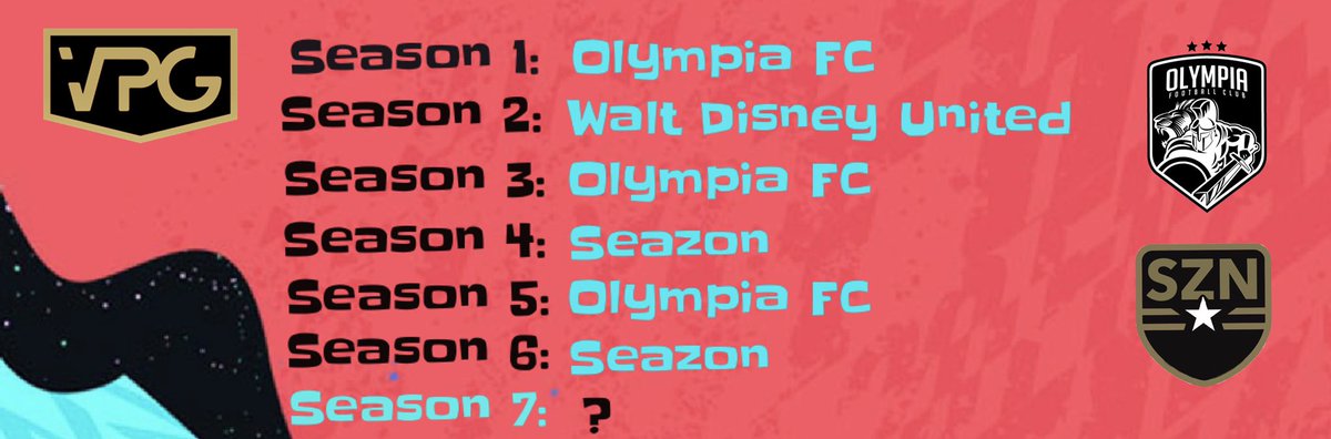 🎮| <a href="/OfficialVPG/">Virtual Pro Gaming</a> 
📖| History 

FIFA 17: S1- <a href="/OlympiaProClubs/">Olympia</a>  🏴󠁧󠁢󠁥󠁮󠁧󠁿 
FIFA 17: S2- <a href="/WALTDISNEYUTD/">WALT DISNEY UTD</a> 🇫🇷 
FIFA 18: S3- <a href="/OlympiaProClubs/">Olympia</a> 🏴󠁧󠁢󠁥󠁮󠁧󠁿
FIFA 18: S4- <a href="/Seazon_FIFA/">SZN</a> 🏴󠁧󠁢󠁥󠁮󠁧󠁿
FIFA 18: S5- <a href="/OlympiaProClubs/">Olympia</a> 🏴󠁧󠁢󠁥󠁮󠁧󠁿
FIFA 19: S6- <a href="/Seazon_FIFA/">SZN</a> 🏴󠁧󠁢󠁥󠁮󠁧󠁿
FIFA 19: S7- ? 

Join #VPG and go down in history!