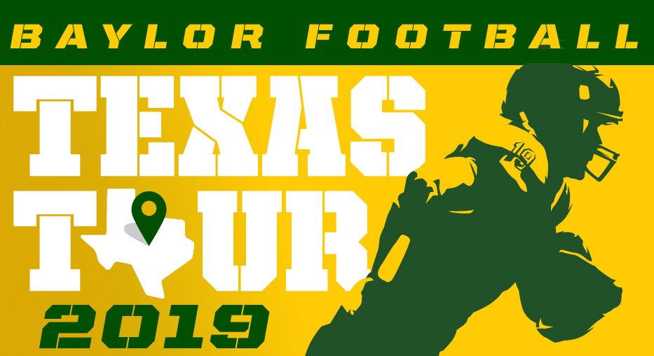 Baylor's tweet photo. HOUSTON: @BUFootball is coming to you July 22! 👀

Hear from coaches on how they're building a culture of excellence &amp; commitment to physical, social &amp; spiritual development — plus what fans can expect on the field this fall.

Register now → https://t.co/IHUIbzXhAU https://t.co/hJ9Azy62M9