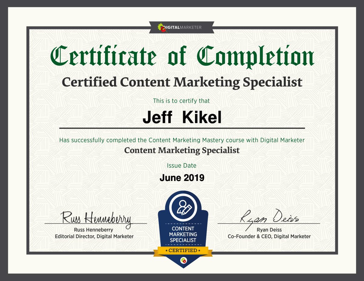 TWerxCoworking's tweet photo. Congrats to our CEO Jeff Kikel for completing DigitalMarketer's Certified Content Marketing Specialist course.
#Digitialmarketer #Blog
#followme #like4like #TagsForLikes #TFLers #liker #likes #l4l #likes4likes #photooftheday #love #likeforlike #likesforlikes #liketeam https://t.co/C1dCi6s0Ta