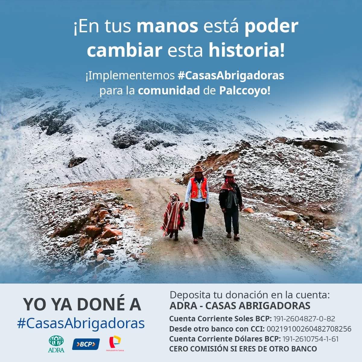 No se puede abrigar esperanza en el alma ni calentar corazones con los pies fríos y las manos congeladas. La esperanza en el alma se construye abrigando el cuerpo, por eso me uno a  #CasasAbrigadoras <a href="/adraperu/">ADRA PERÚ</a>