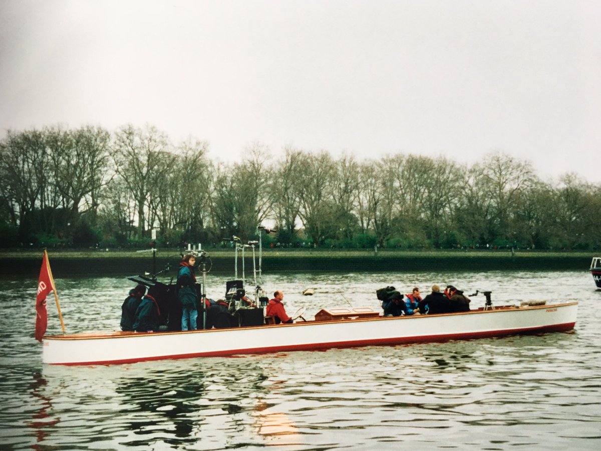 stevechalles's tweet photo. Archive OB Pics - 3: University Boat Race - BBC Outside Broadcasts in the late 1990’s; Links vehicles at Lonsdale Road (2 pics from different years), afloat and the Finish at Mortlake #BBCOB #BoatRace https://t.co/Xsl6c4qKgL