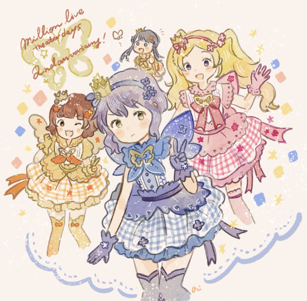 ミリシタ「おめでとうございます㊗️? #ミリシタ #ミリシタ祝2周年 」|パン山おにぎり🍞のイラスト