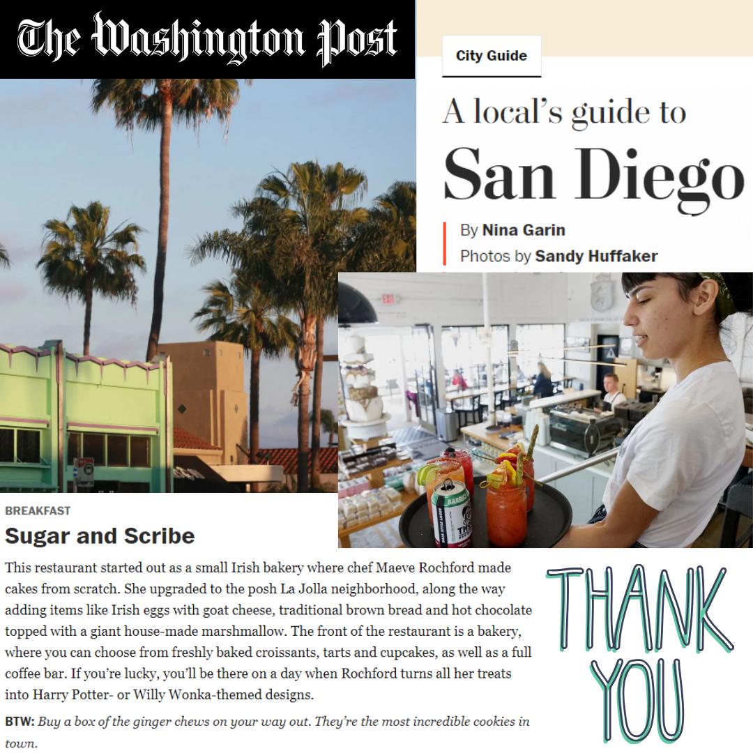 A BIG thank you to <a href="/washingtonpost/">The Washington Post</a> for featuring us as a top place to eat in #sandiego. Full story: wapo.st/2XeQ78i #visitsd #grateful #lajolla