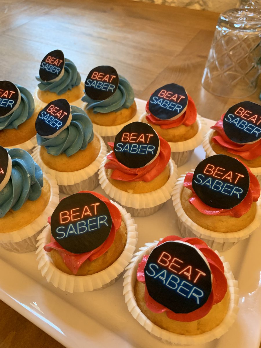 BeatSaber's tweet image. Yesterday, we had Beat Saber 1st anniversary party! We had great food, beers and our friends around and it was amazing! 💙 Such a nice evening. Thank you everyone!