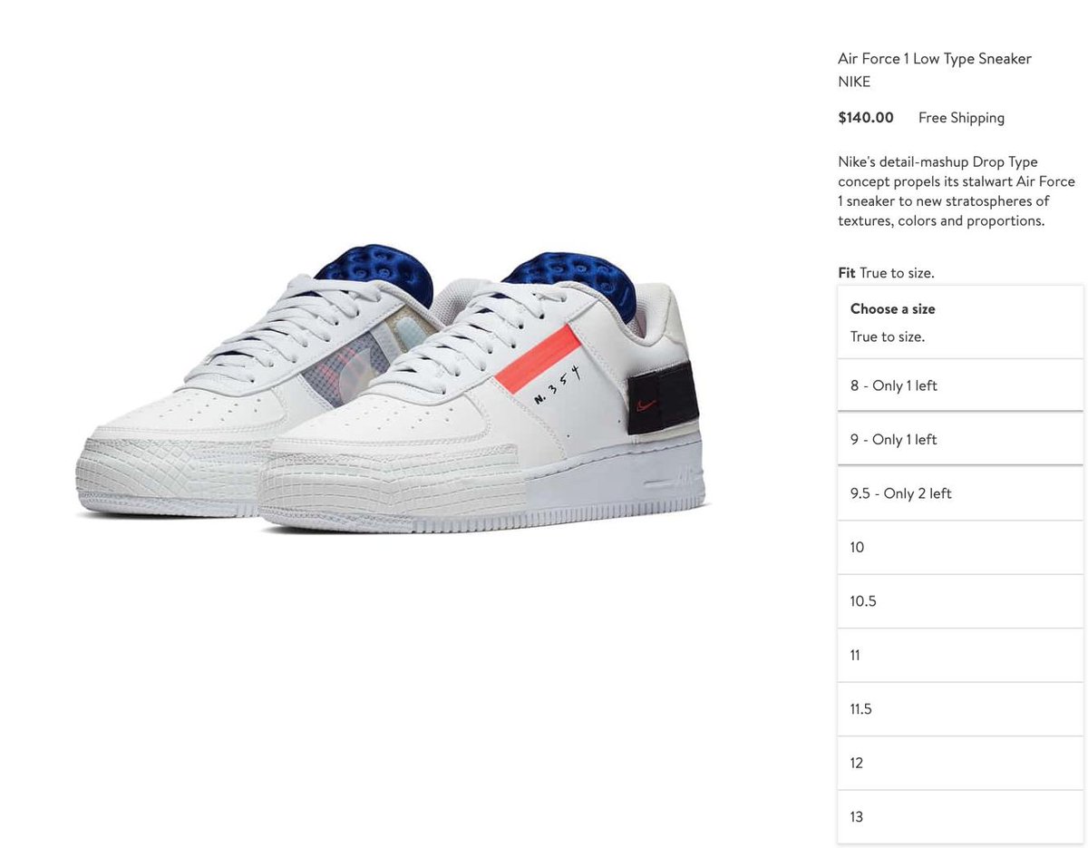 air force 1 type restock