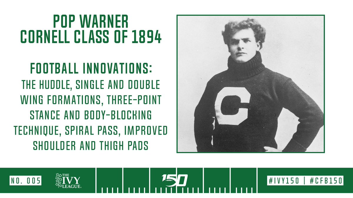 Ivy League (@ivyleague) on Twitter photo FOOTBALL INNOVATOR.
Former <a href="/BigRed_Football/">Cornell Football</a> player and coach Pop Warner changed football for the better in many ways, all of which still impact the game to this day.
📰 » ivylg.co/Ivy150 | #Ivy150 | #CFB150 FOOTBALL INNOVATOR.
Former <a href="/BigRed_Football/">Cornell Football</a> player and coach Pop Warner changed football for the better in many ways, all of which still impact the game to this day.
📰 » ivylg.co/Ivy150 | #Ivy150 | #CFB150