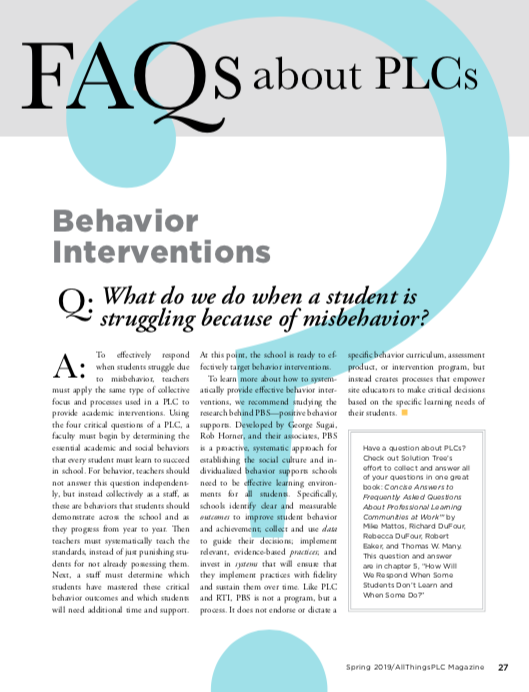 What do we do when a student is struggling because of misbehavior? #atPLC bit.ly/2AsJ2DP