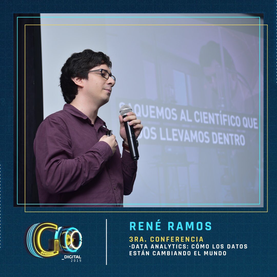 GoDigitalNi's tweet photo. Nuestro 3er ponente René Ramos, Dato y Analytics: 

No podemos hablar de una revolución sin un cambio de mentalidad. 🧐

#GoDigital2019 😎 https://t.co/KkpU35KIa0